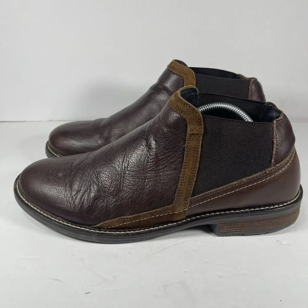 Naot Men's Leather Slip-On Chelsea Boots - Brown - Size EU 45 / US 12